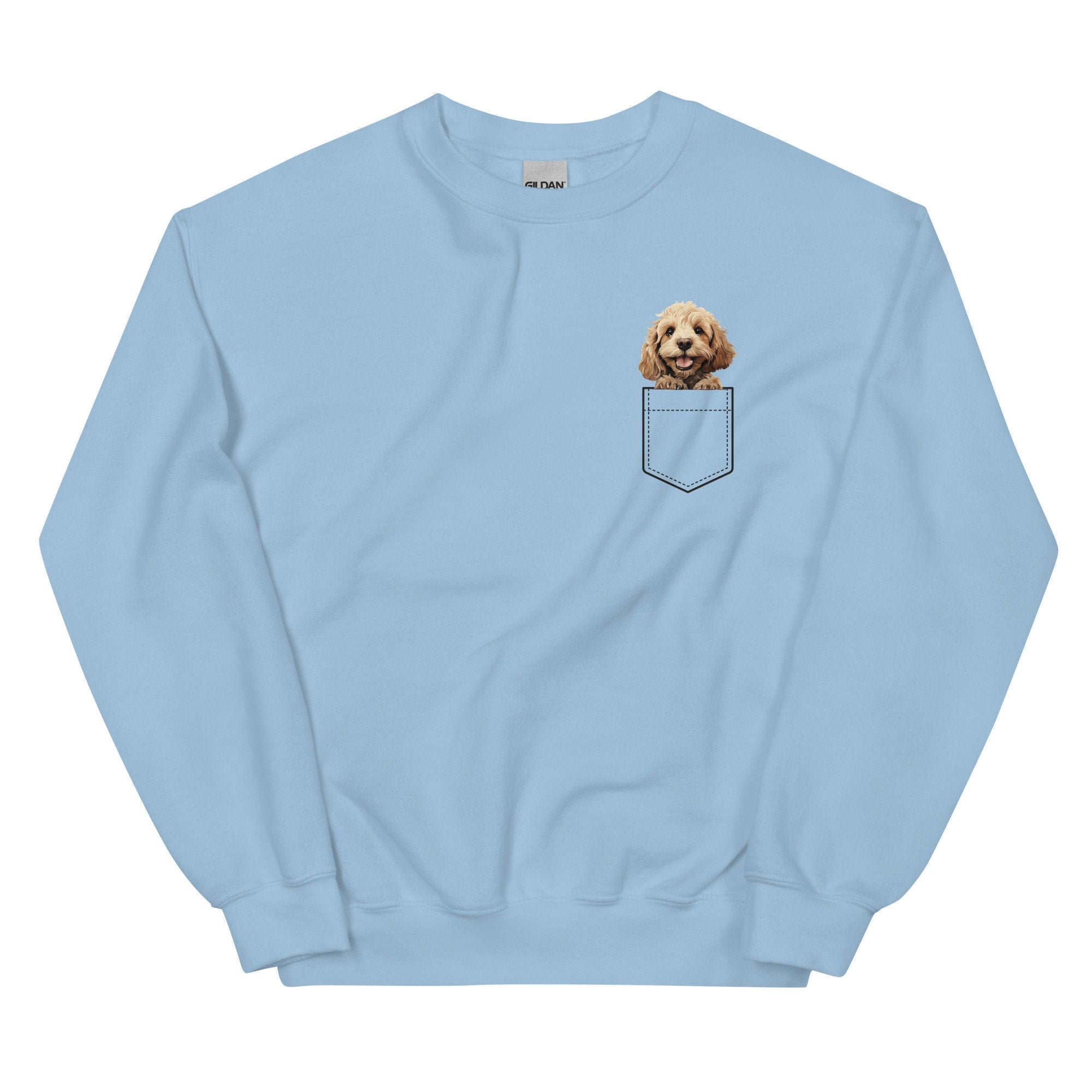 Personalize Cockapoo Sweatshirt, Dog Mom Gift puppy in faux pocket Custom cockapoo hoodie