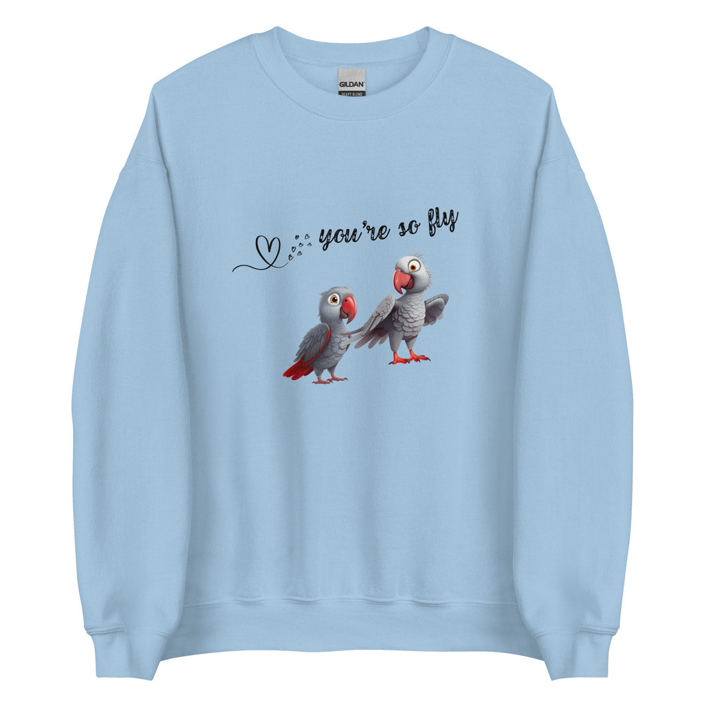 African Gray Parrots Sweatshirt: Valentine's Birds, Soft Cotton Blend