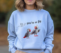 African Gray Parrots Sweatshirt: Valentine's Birds, Soft Cotton Blend