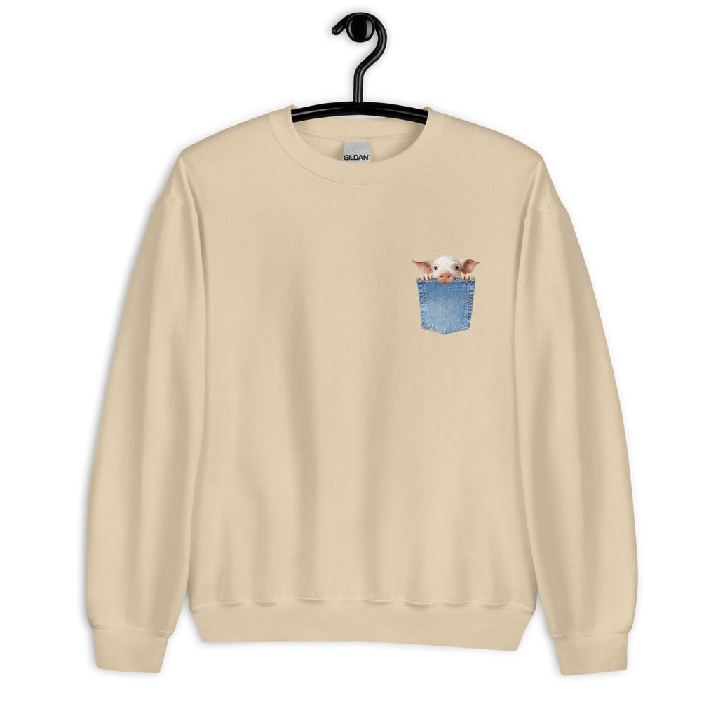 Cute Pig Pocket Sweatshirt, Piglet Peeker, Farm Life