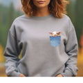 Cute Pig Pocket Sweatshirt, Piglet Peeker, Farm Life