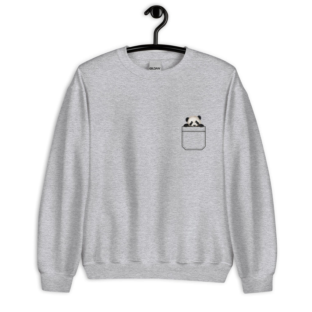 Panda Shirt, cute panda sweatshirt, gift for panda lover, panda sweater, panda in pocket shirt, Unisex Sweatshirt panda, cute sweat shirts