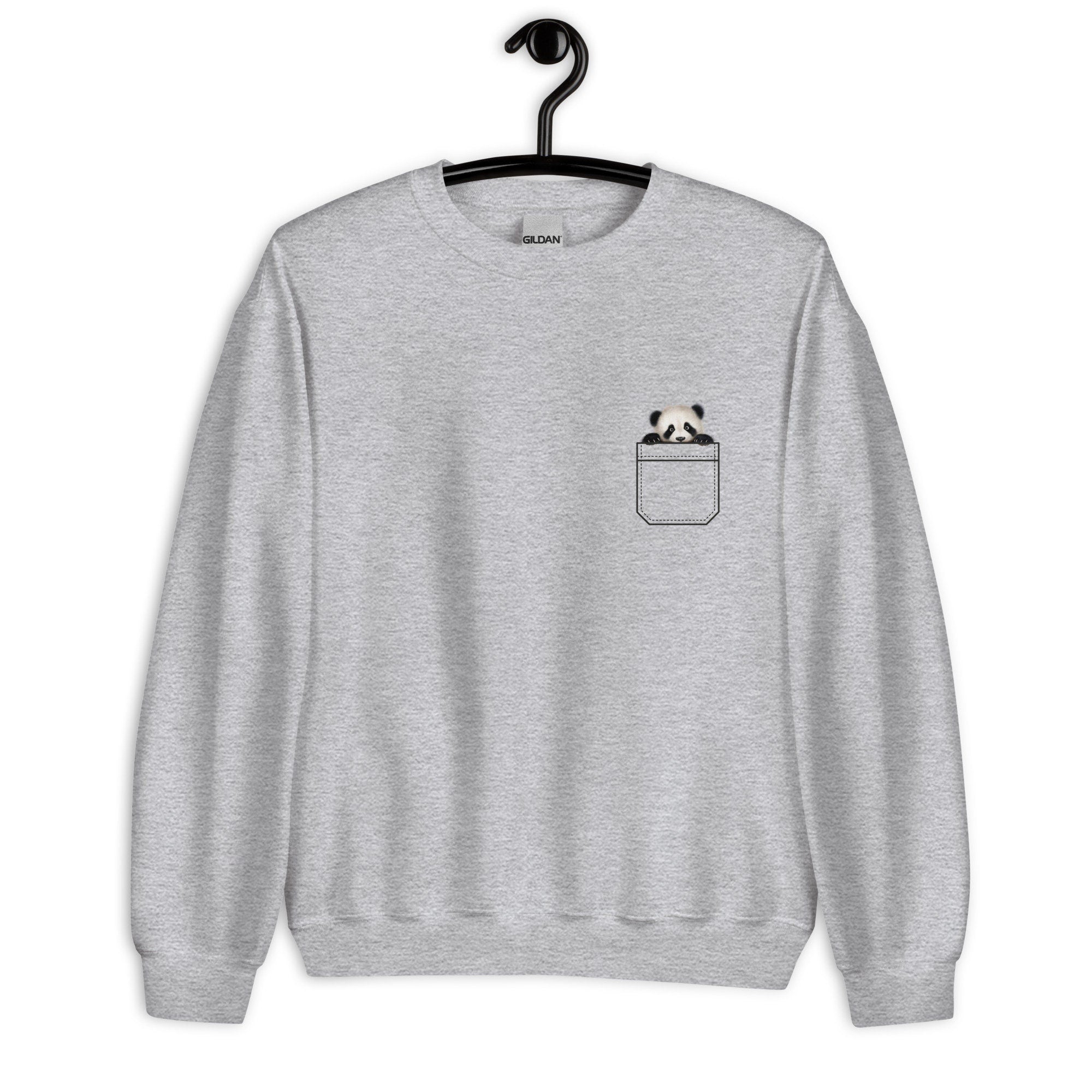Panda Shirt, cute panda sweatshirt, gift for panda lover, panda sweater, panda in pocket shirt, Unisex Sweatshirt panda, cute sweat shirts