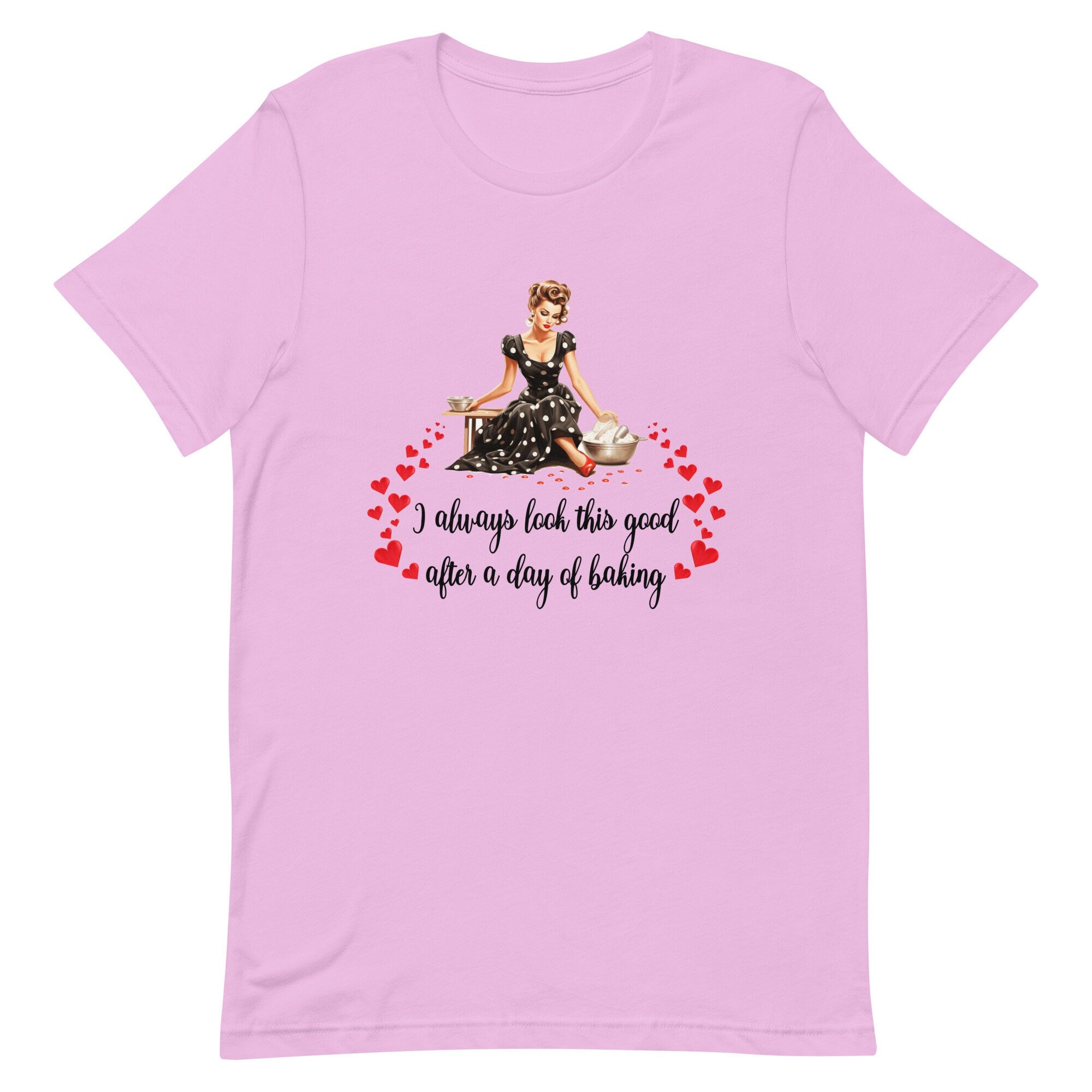 Retro 50s Housewife Valentine's Day T-Shirt, Baking Tee