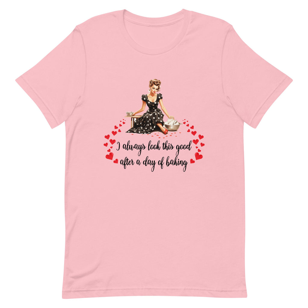 Retro 50s Housewife Valentine's Day T-Shirt, Baking Tee
