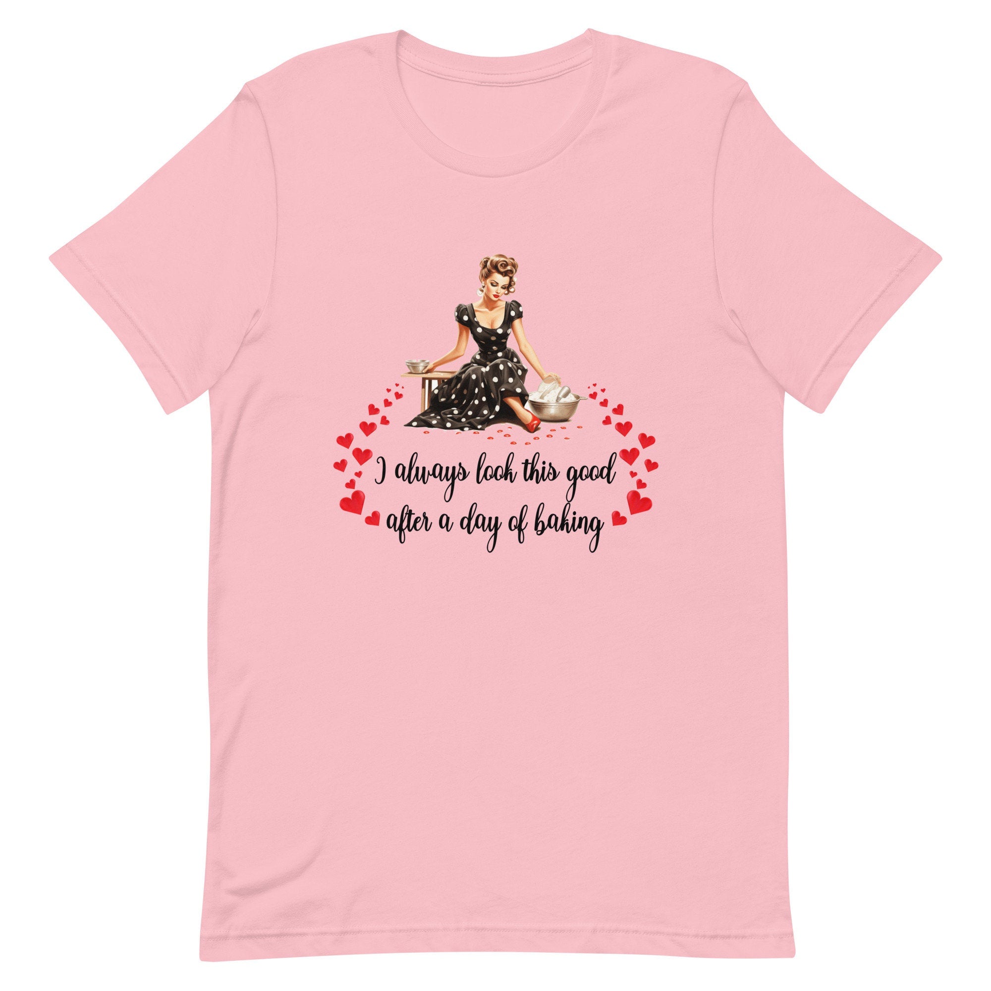 Retro 50s Housewife Valentine's Day T-Shirt, Baking Tee