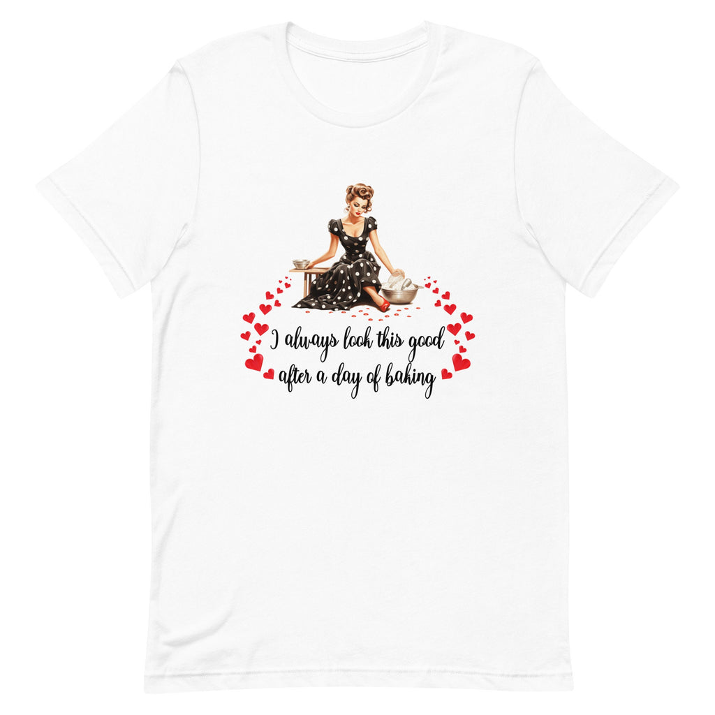 Retro 50s Housewife Valentine's Day T-Shirt, Baking Tee