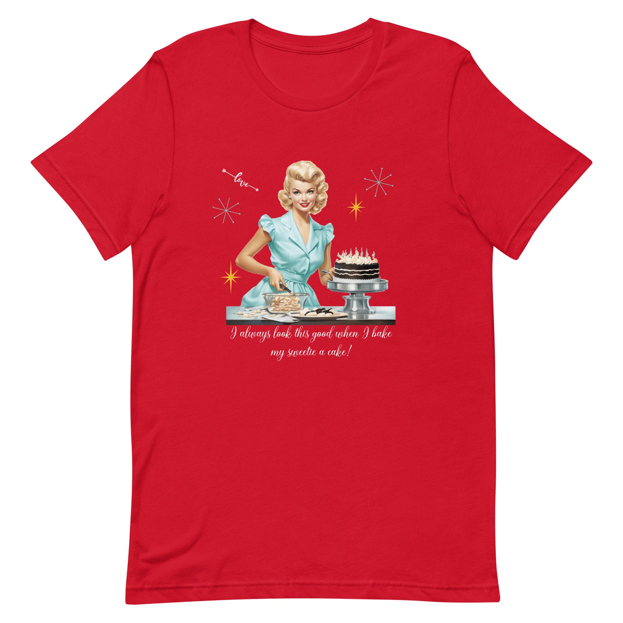 Retro 50s Housewife Baking T-Shirt - Funny Wife Gift