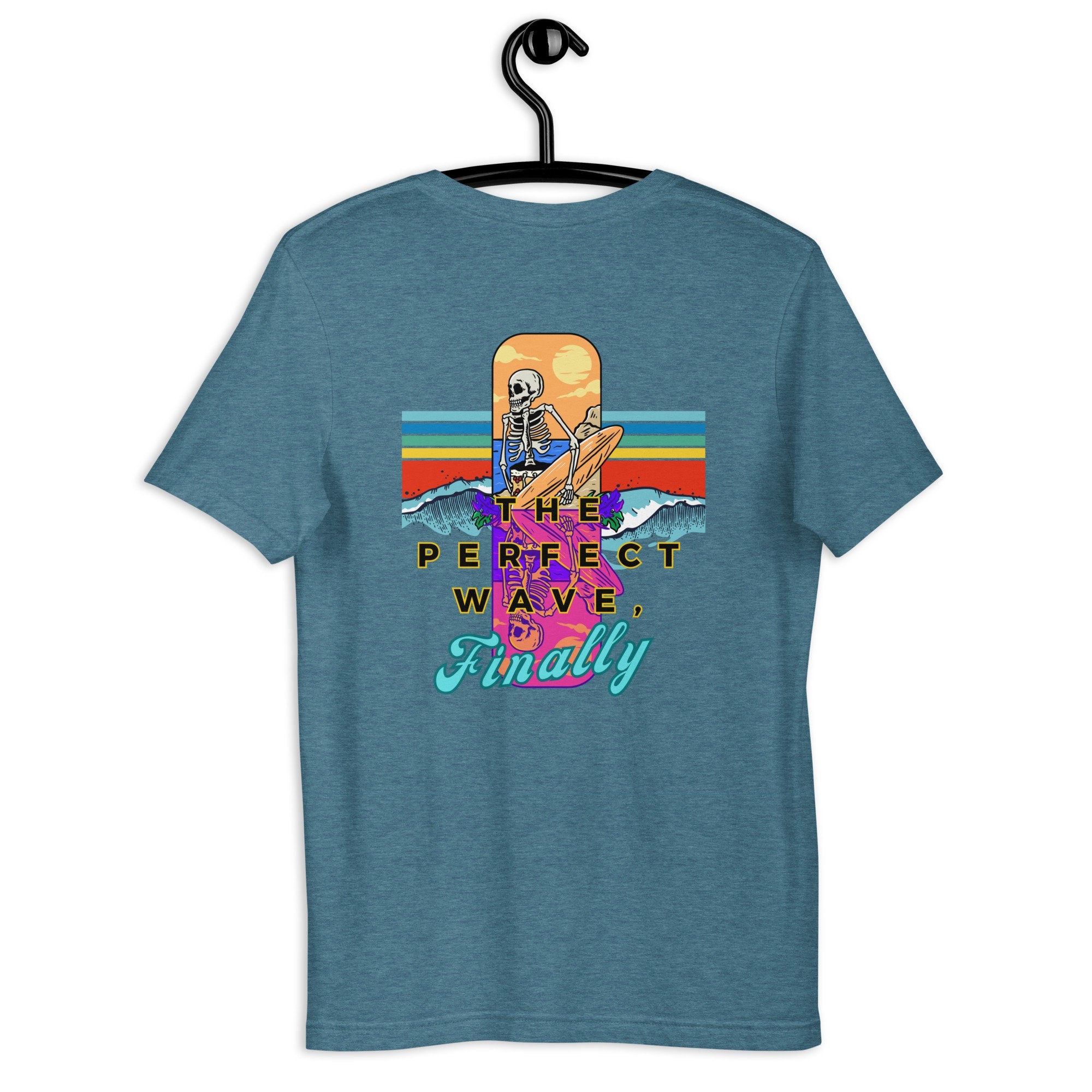 Funny Skeleton Surfer shirt, Back Print Tee surfer summer tshirts Gift for Surfer