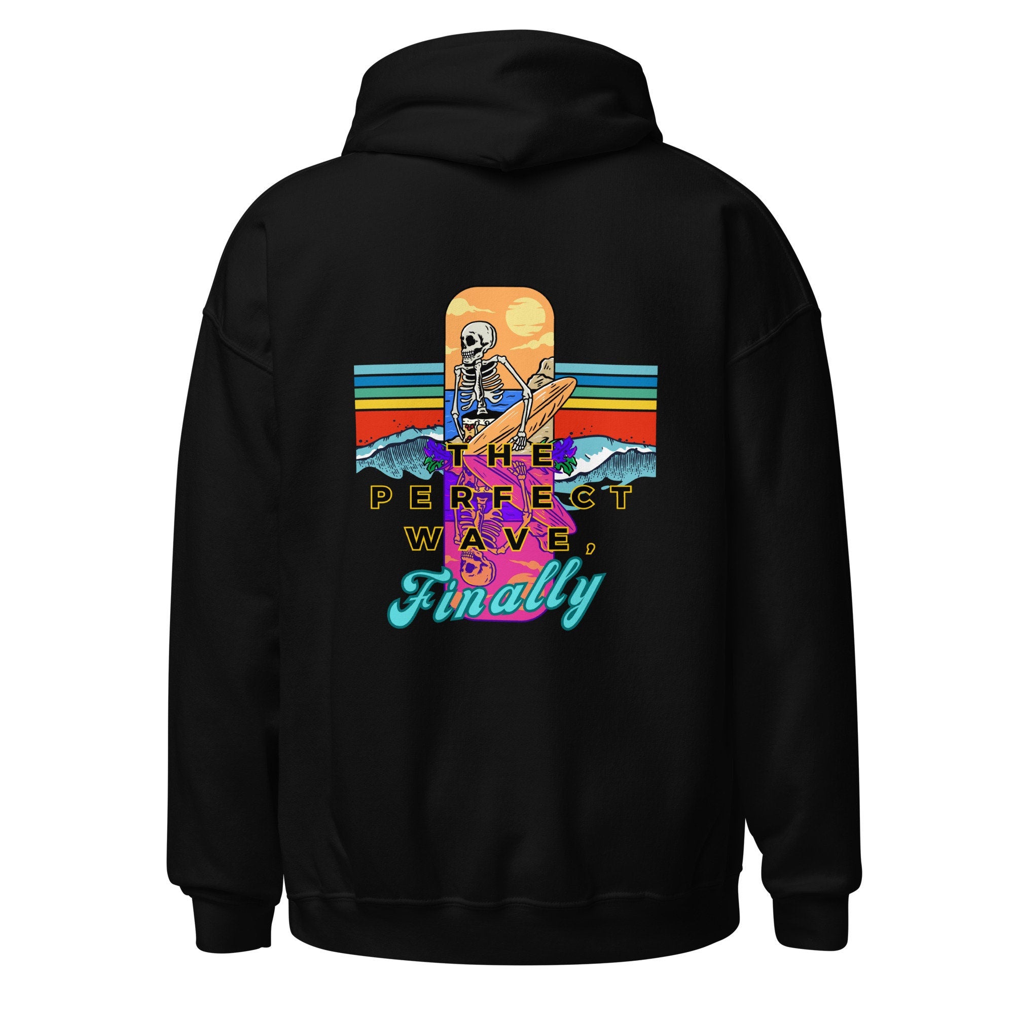 Funny Skeleton Surfer Hoodie: Beach Lover Gift
