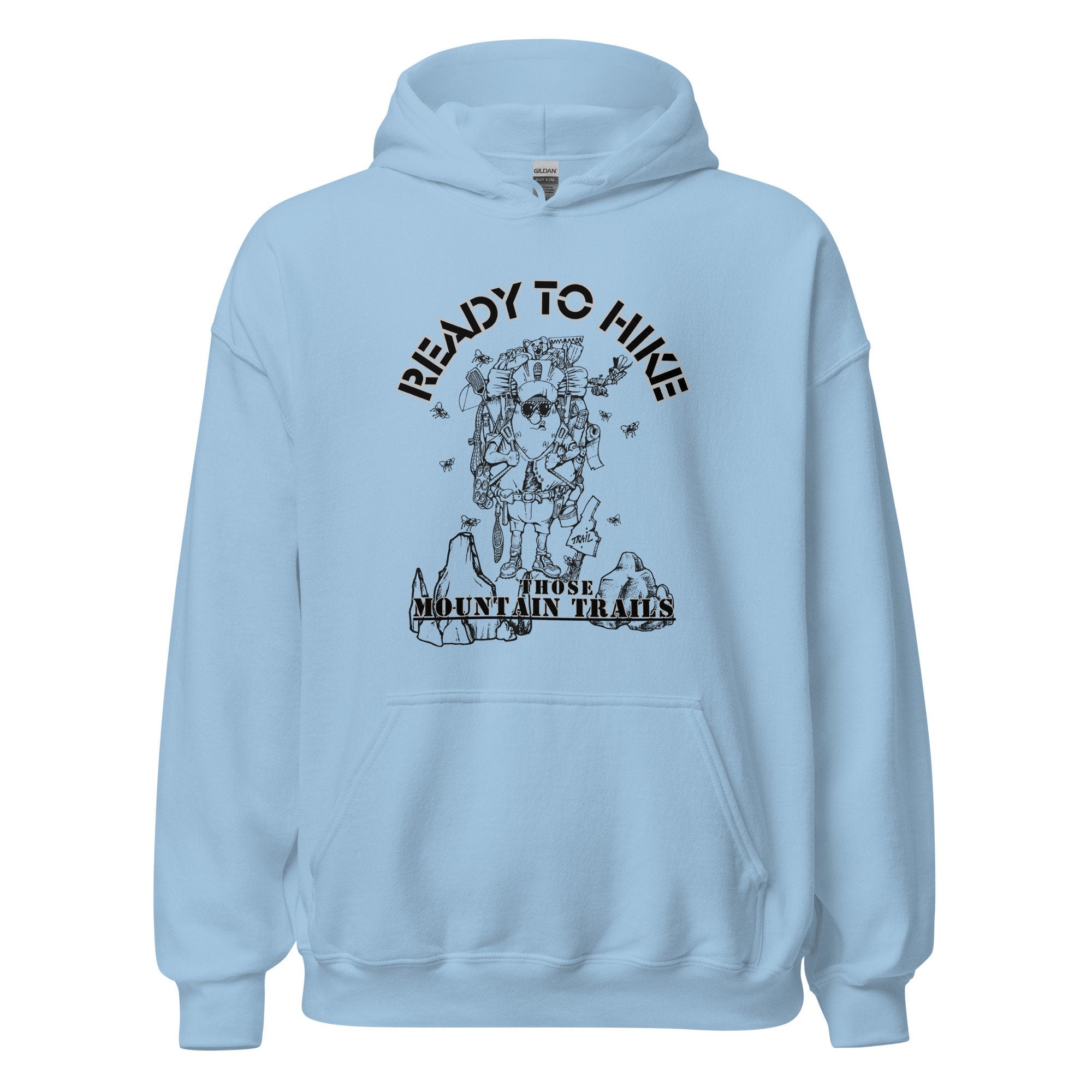 Funny Idaho Potato Hiking Hoodie: Vintage Cartoon Style