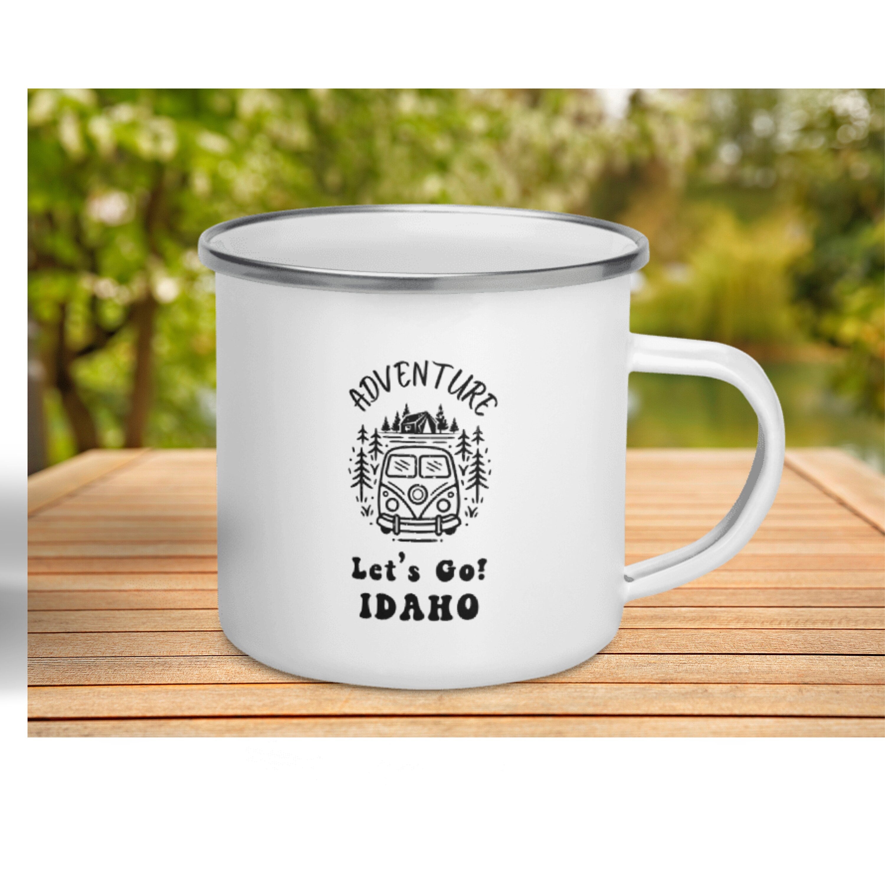 Idaho Mug: enamel camping mug Retro Adventure Gift kids non-breakable mug outdoors mug