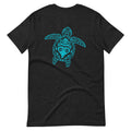 Tribal Sea Turtle T-Shirt: Two-Sided Turquoise Design