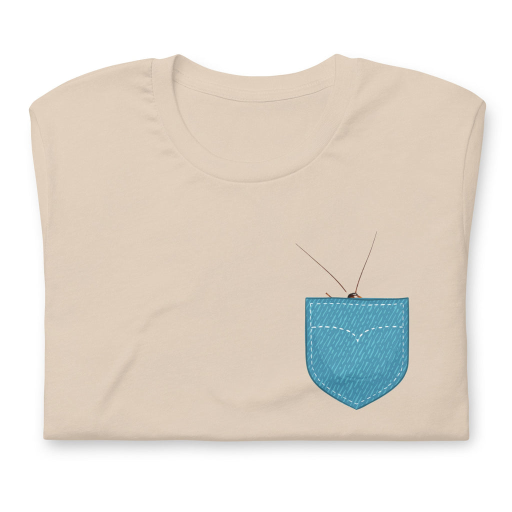 Funny Roach Pocket T-Shirt: Bug Lover Gift pest exterminator gift