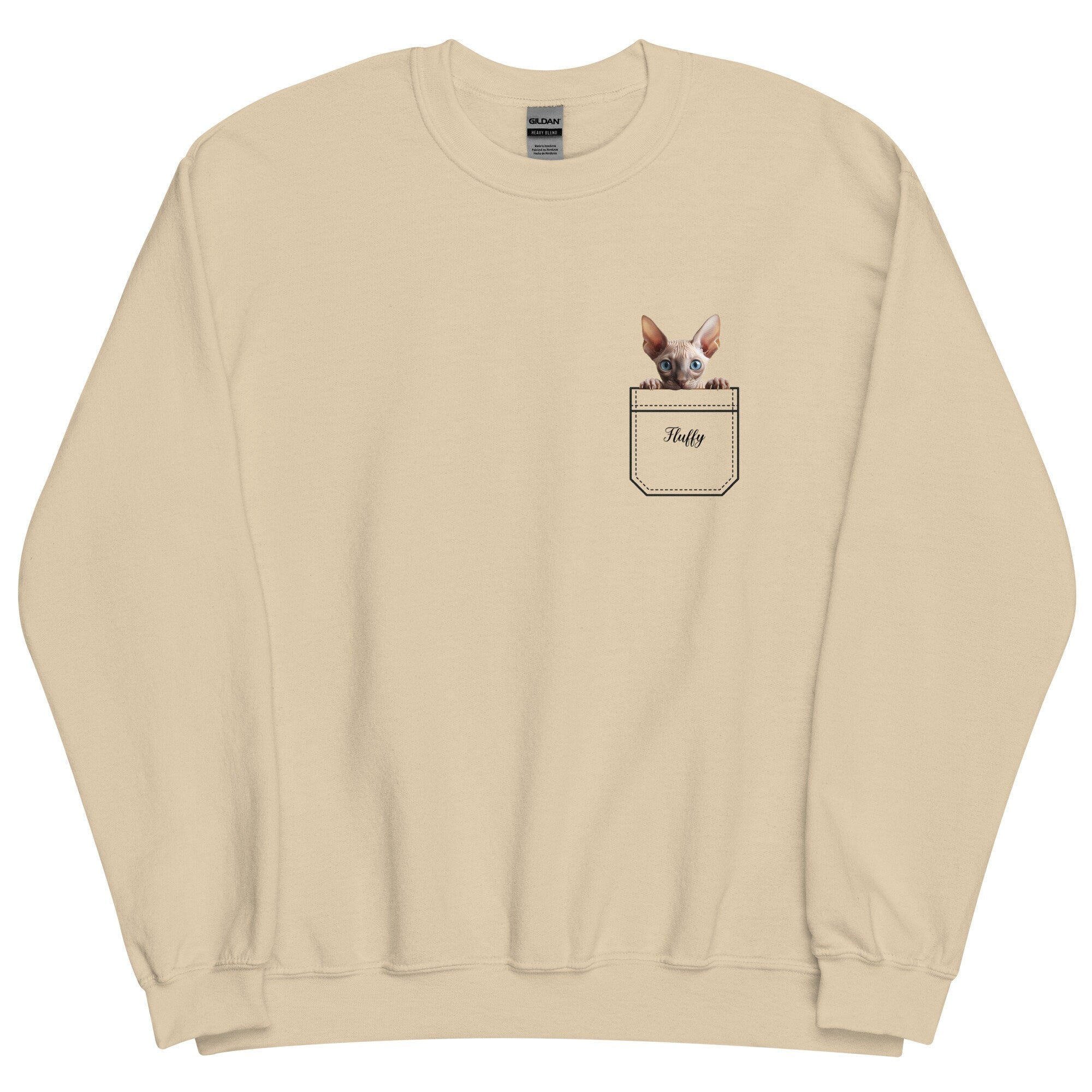 Hairless Cat Sweatshirt: Custom Sphynx Cat Pocket Shirt personalized cat hoodie