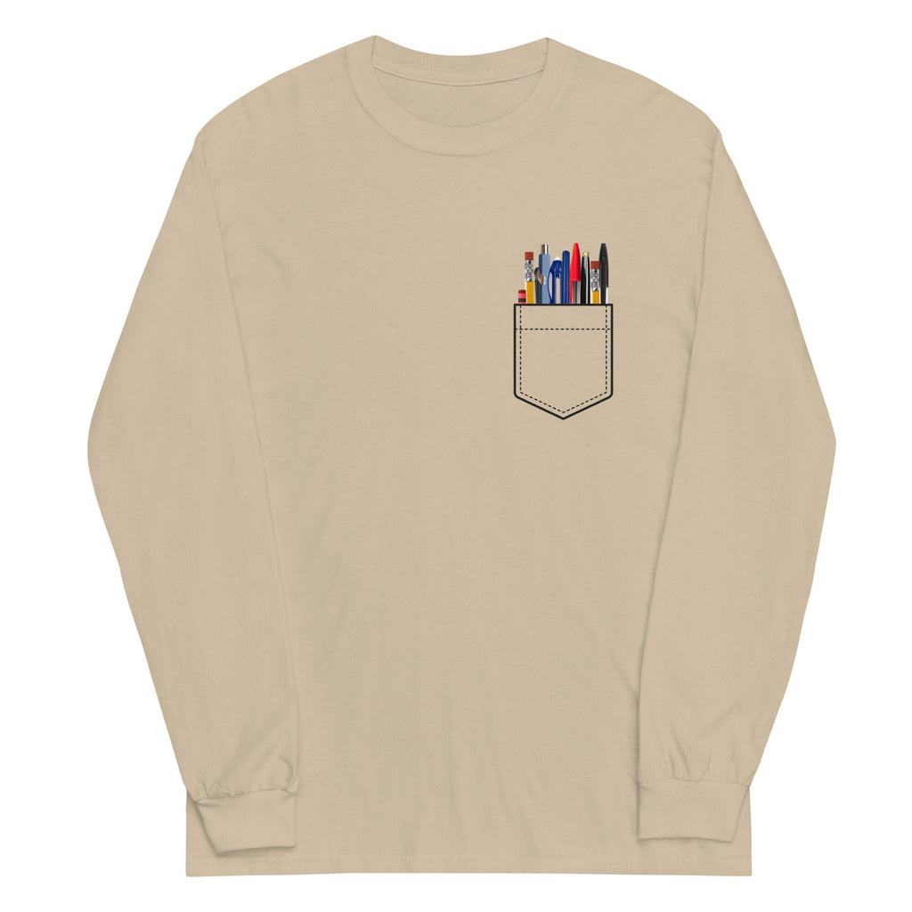 Nerd shirt Pens & Pencils Faux Pocket Shirt - Gift for Writer, Artist
