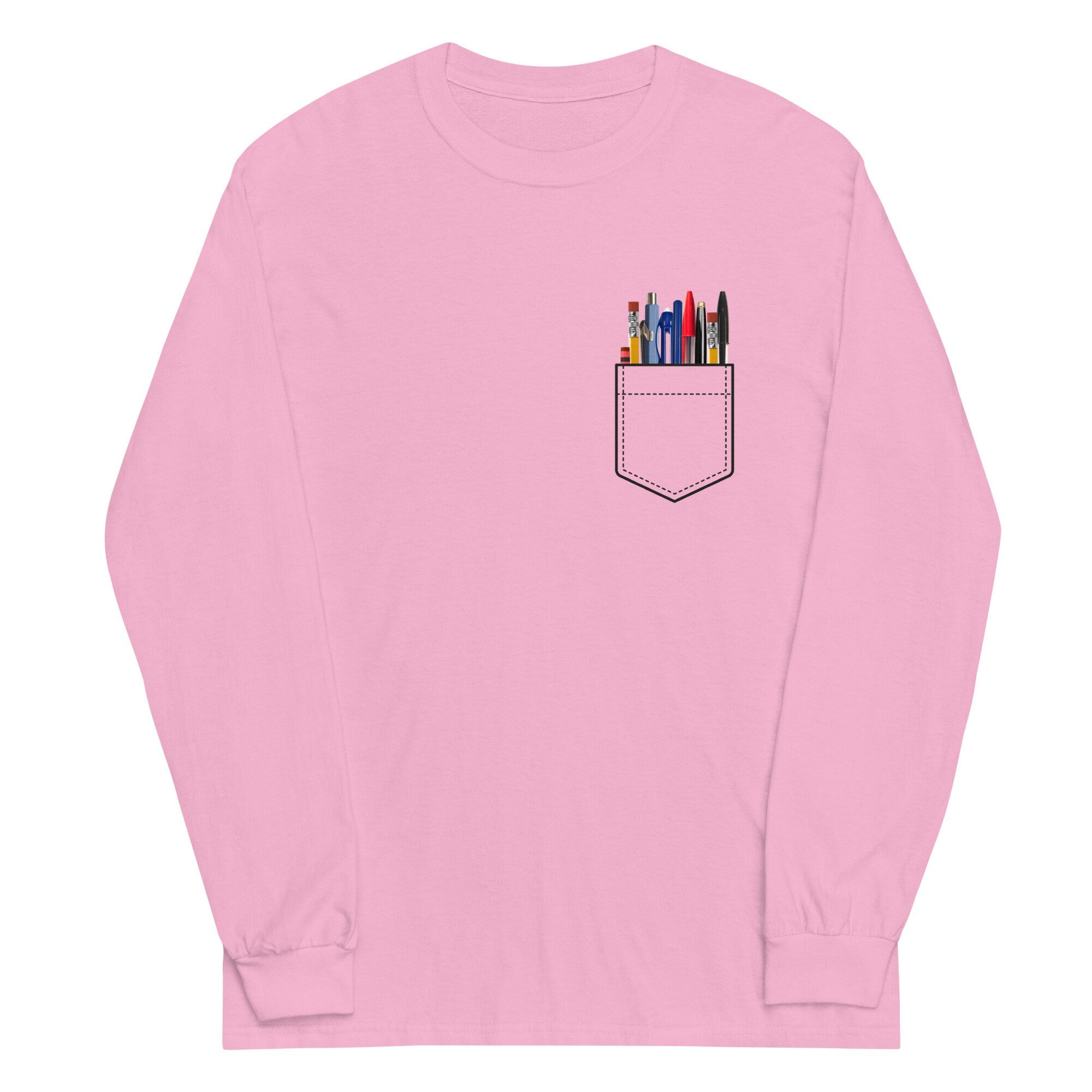 Nerd shirt Pens & Pencils Faux Pocket Shirt - Gift for Writer, Artist