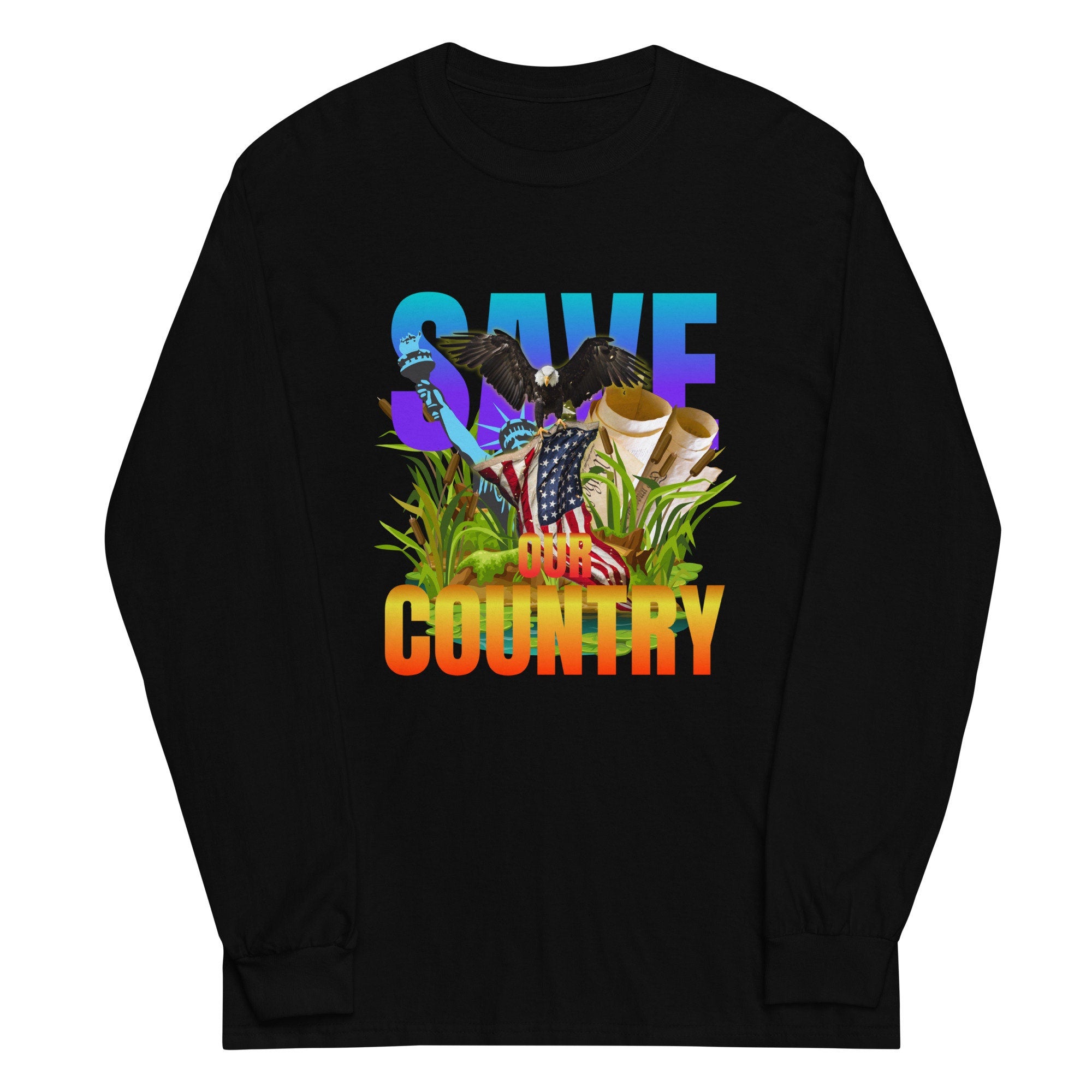 Patriotic America Shirt Save America Long Sleeve Shirt  Patriotic USA Tshirt