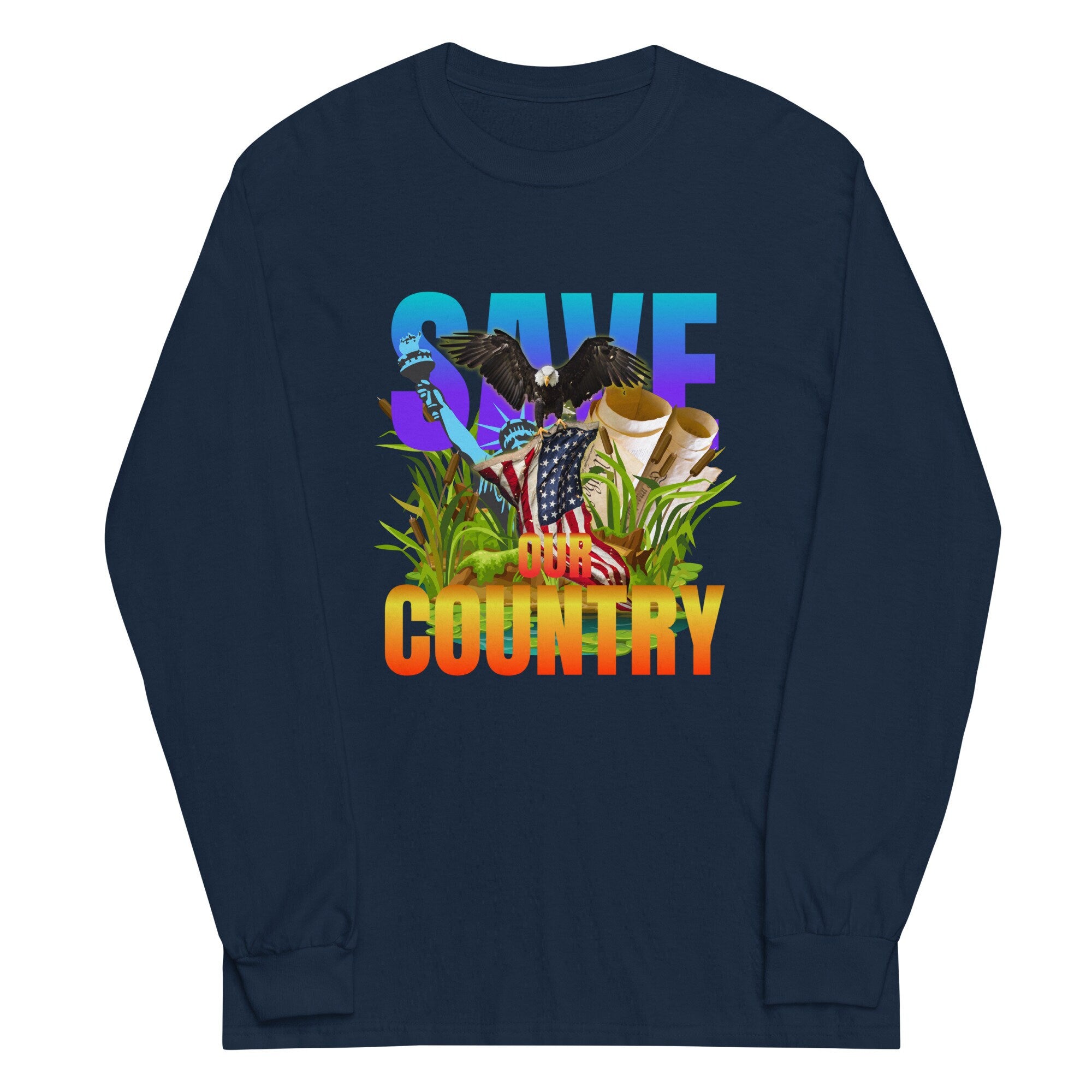 Patriotic America Shirt Save America Long Sleeve Shirt  Patriotic USA Tshirt