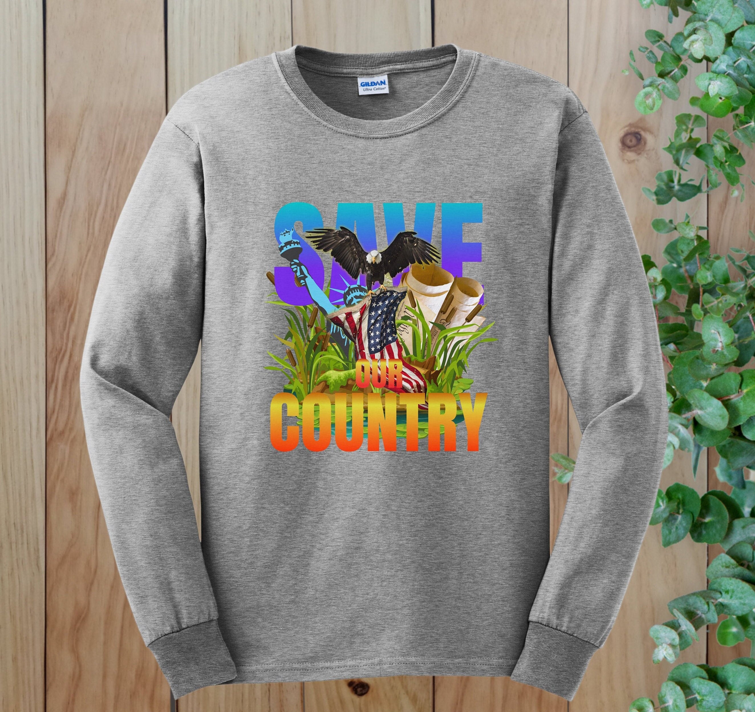 Patriotic America Shirt Save America Long Sleeve Shirt  Patriotic USA Tshirt