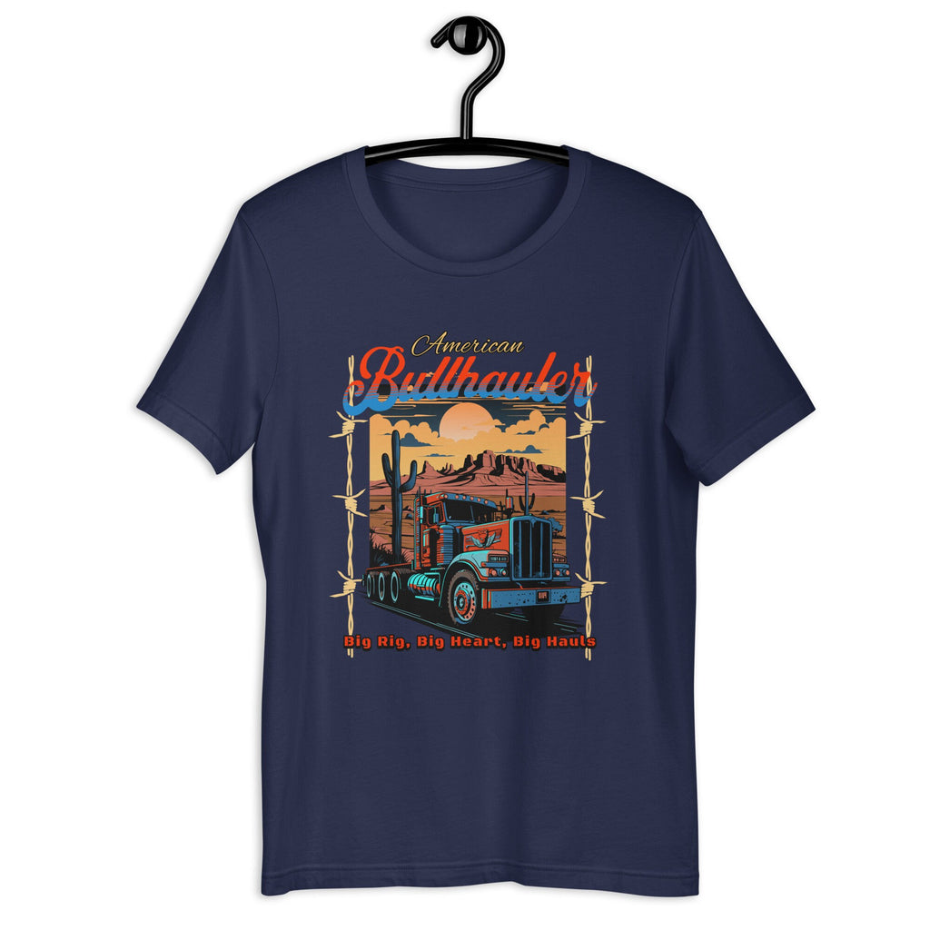 American Bull Hauler T-Shirt: Semi-Truck Graphic Tee gift for Trucker long haul driver gift