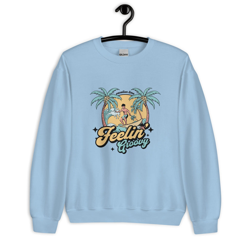 Retro Beach Sweatshirt: Feelin' Groovy Tropical Pullover surf hoodie