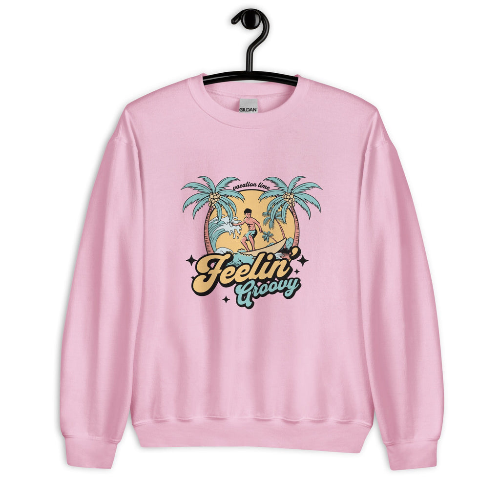 Retro Beach Sweatshirt: Feelin' Groovy Tropical Pullover surf hoodie