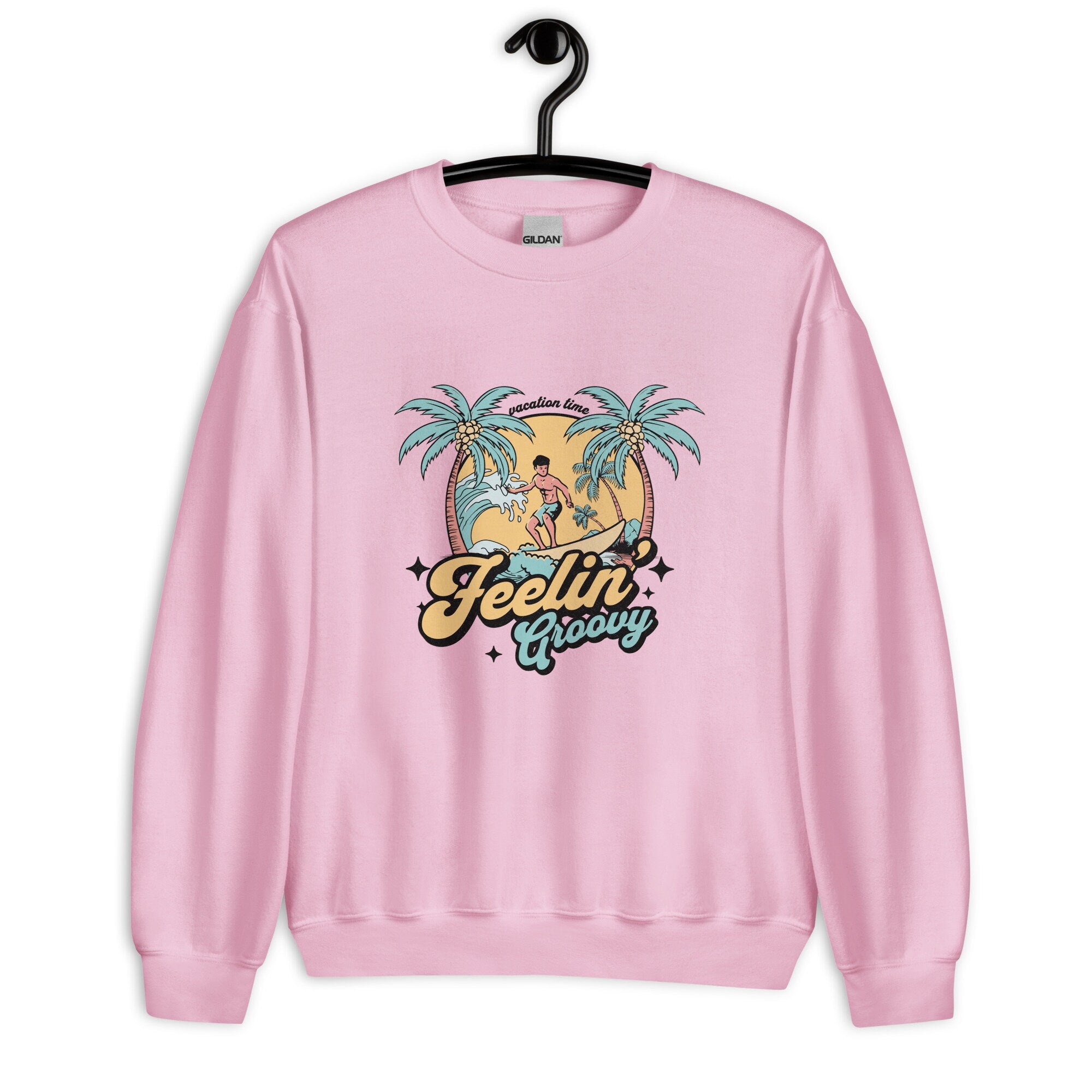 Retro Beach Sweatshirt: Feelin' Groovy Tropical Pullover surf hoodie