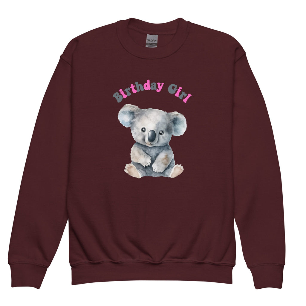 Koala Birthday Girl Sweatshirt: Youth Koala Bear Birthday crewneck