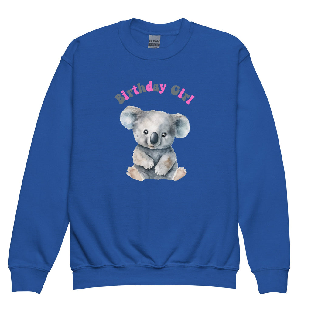 Koala Birthday Girl Sweatshirt: Youth Koala Bear Birthday crewneck