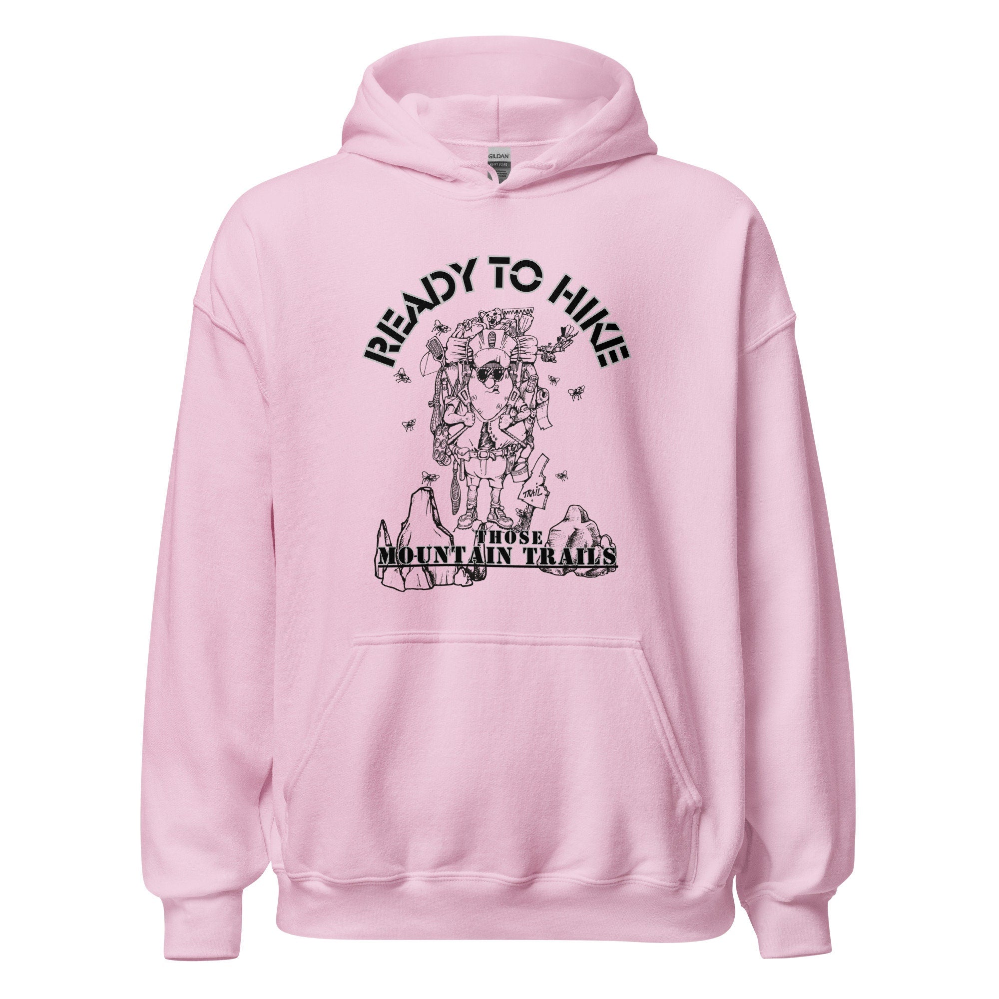 Funny Idaho Potato Hiking Hoodie: Vintage Cartoon Style