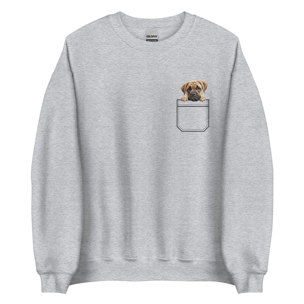 Bullmastiff Puppy Sweatshirt Faux Pocket puppy Dog Lover Gift