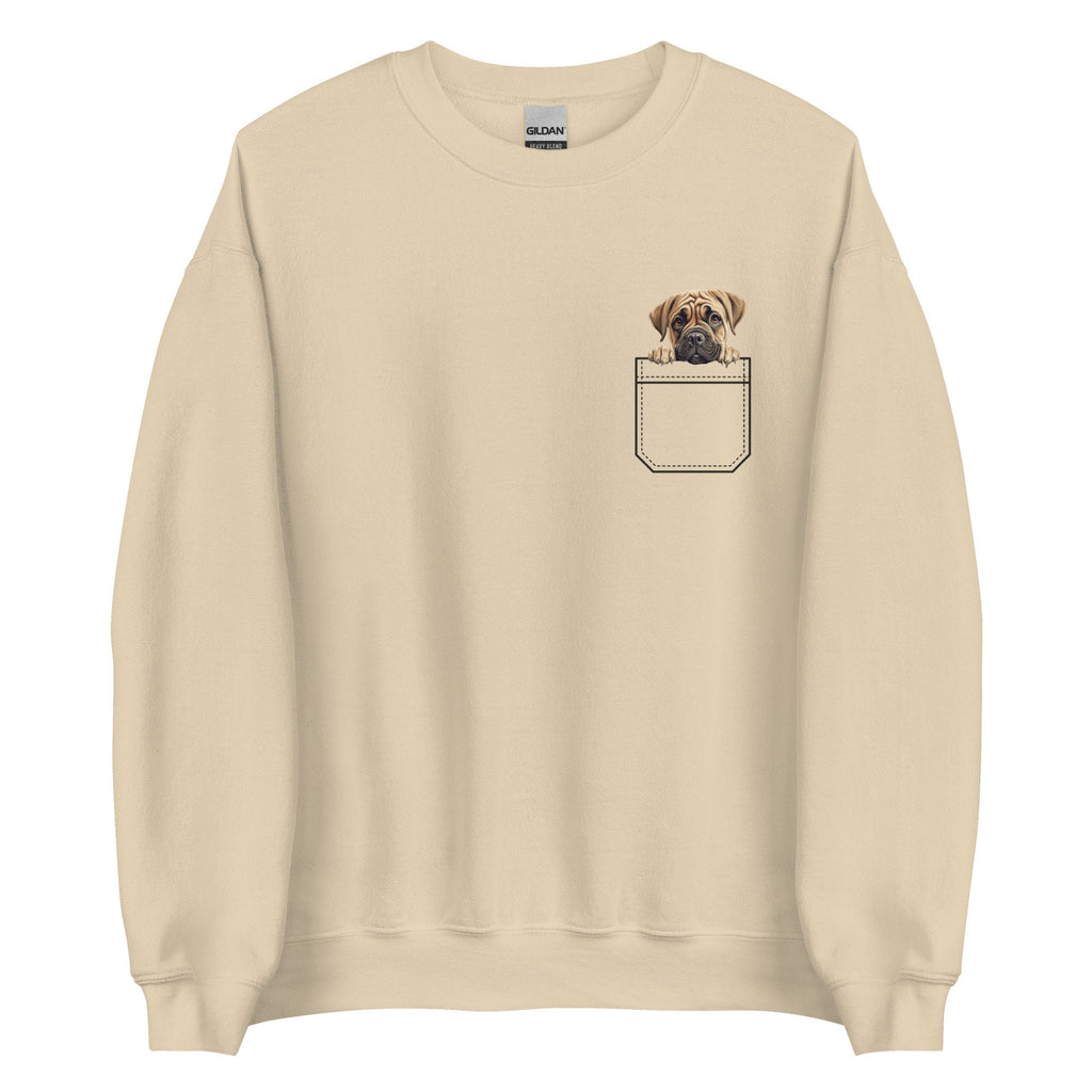Bullmastiff Puppy Sweatshirt Faux Pocket puppy Dog Lover Gift