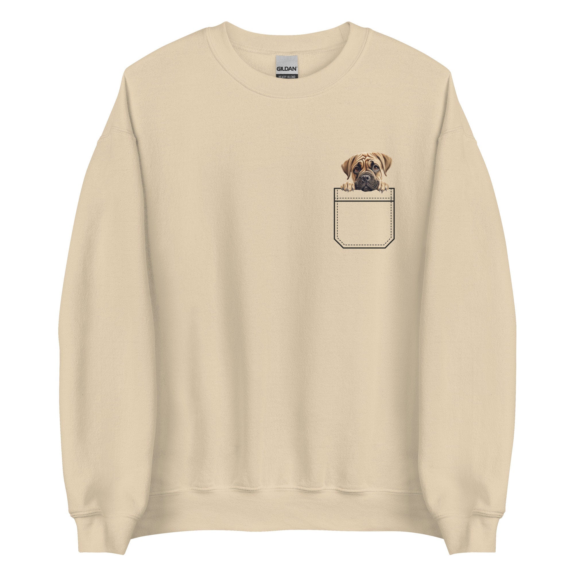 Bullmastiff Puppy Sweatshirt Faux Pocket puppy Dog Lover Gift