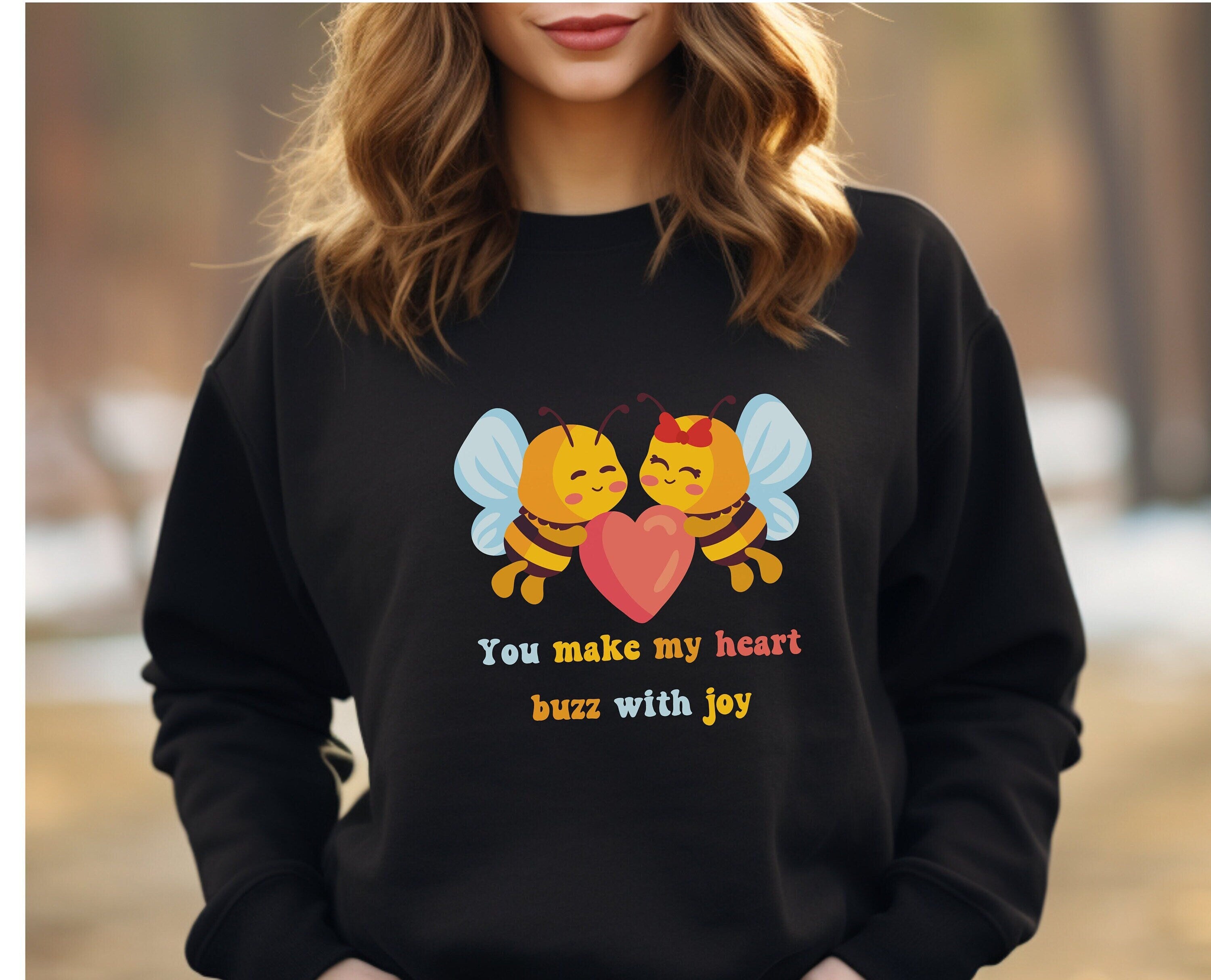 Cute Bees Sweatshirt, Bees love sweatshirt, Cute bees hoodie, gift for bees lover, Bees Valentines Sweatshirt, Bees teens Sweatshirt, womens