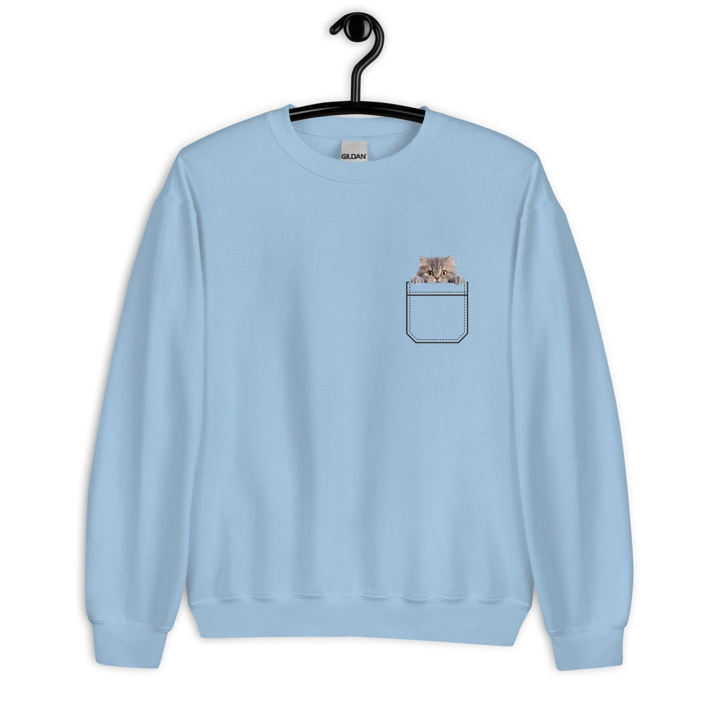 Cat sweatshirt kitten Pocket Sweatshirt, Cat Lover Gift Faux pocket kitten
