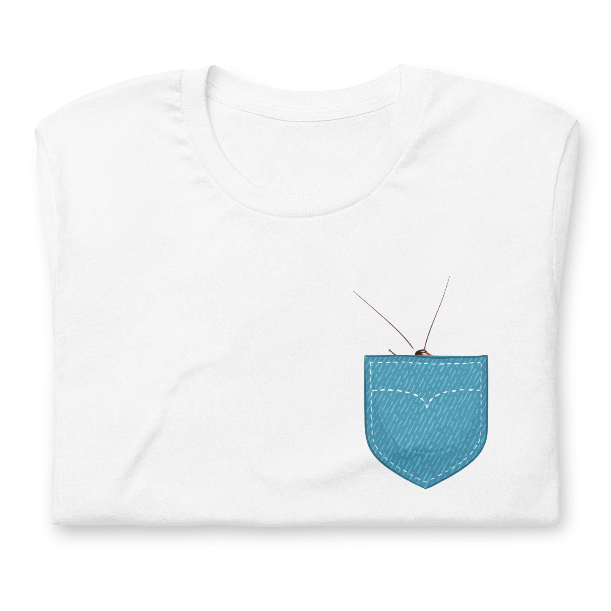 Funny Roach Pocket T-Shirt: Bug Lover Gift pest exterminator gift