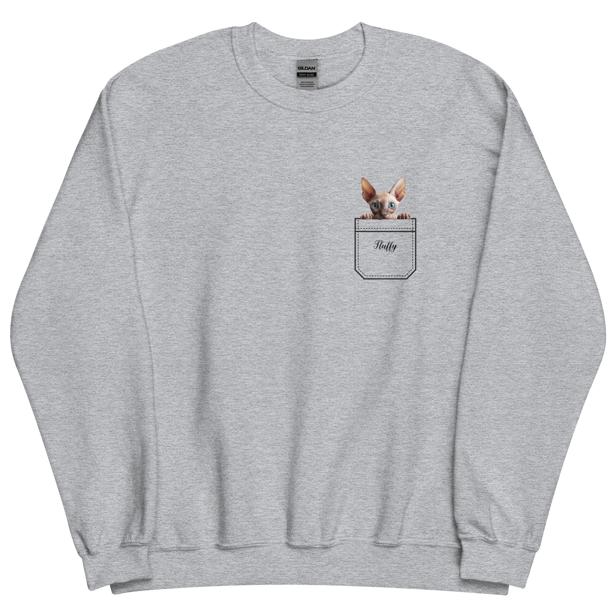 Hairless Cat Sweatshirt: Custom Sphynx Cat Pocket Shirt personalized cat hoodie