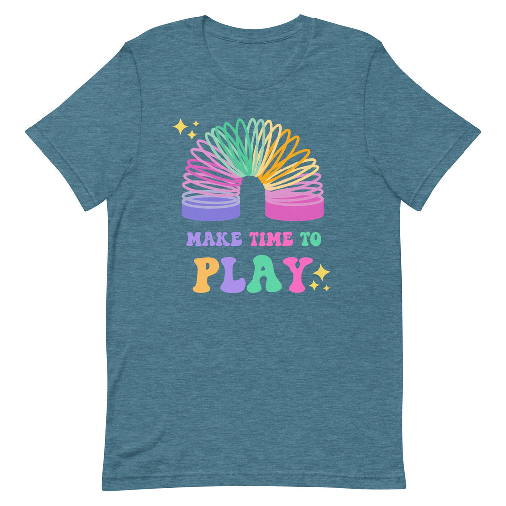 Play wellness shirt Make Time to Play T-Shirt: Teacher Wellness Tee Counselor mental health tee