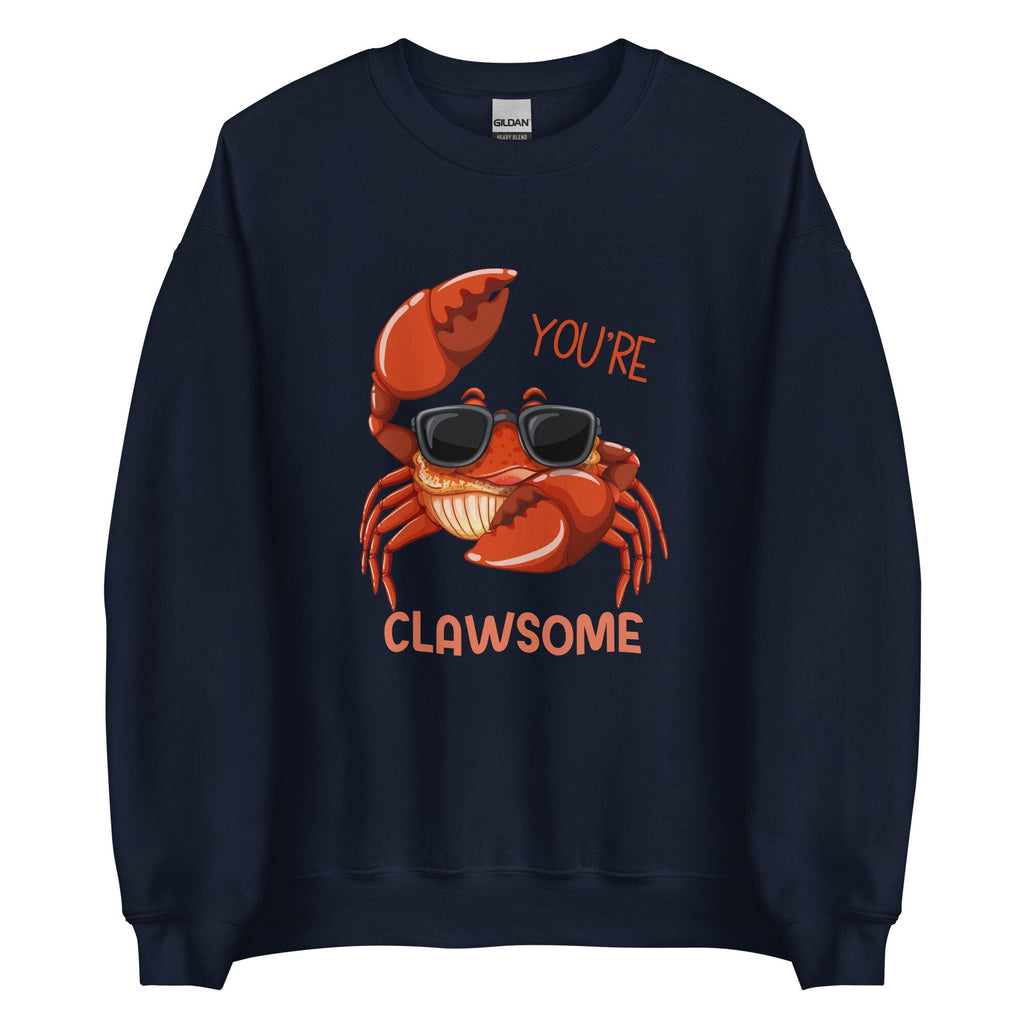 Funny Crab Sweatshirt: You're Clawsome Valentines Gift Crab hoodie small to 5X