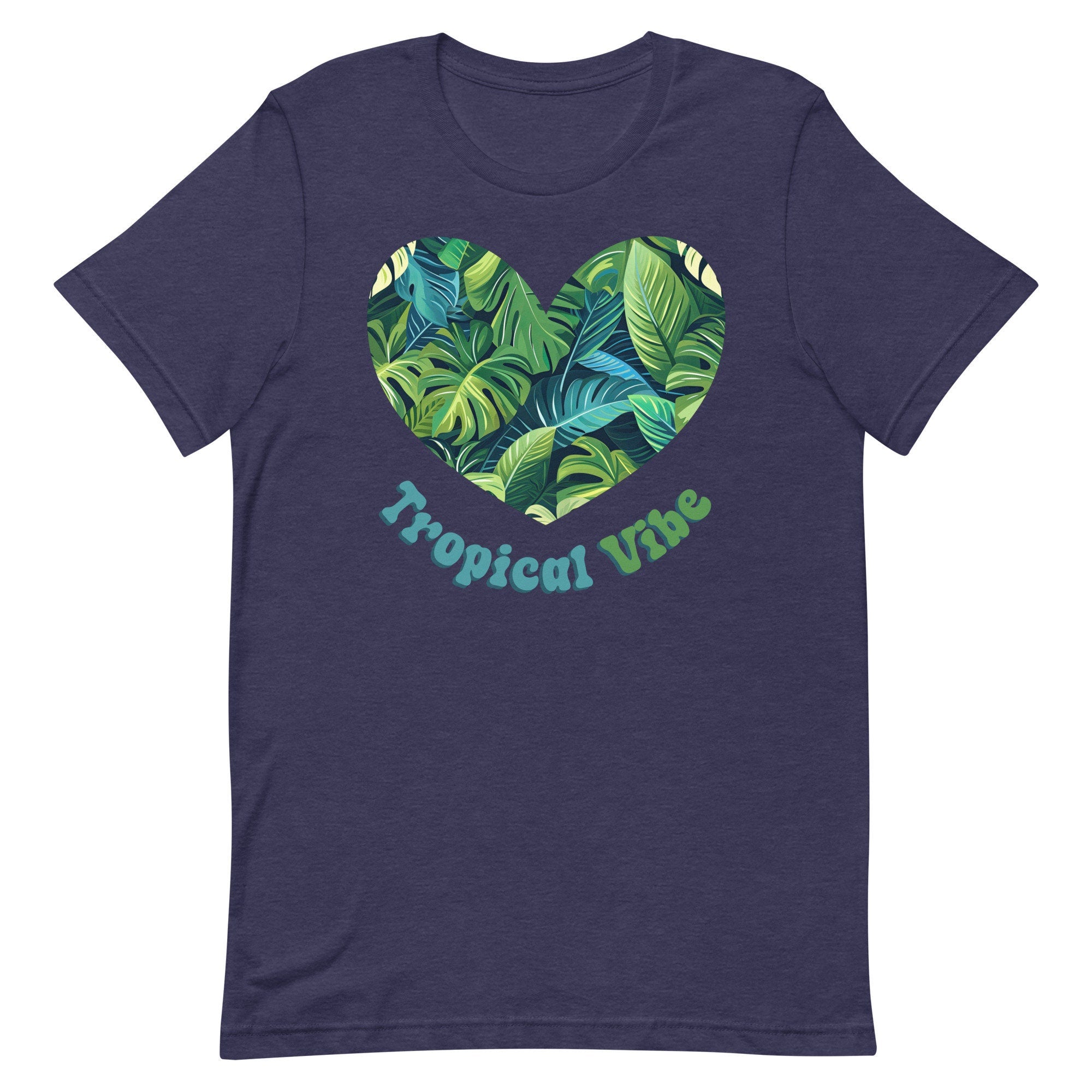 Tropical Leaves Heart T-Shirt: Hawaii Jungle Vibe Tee