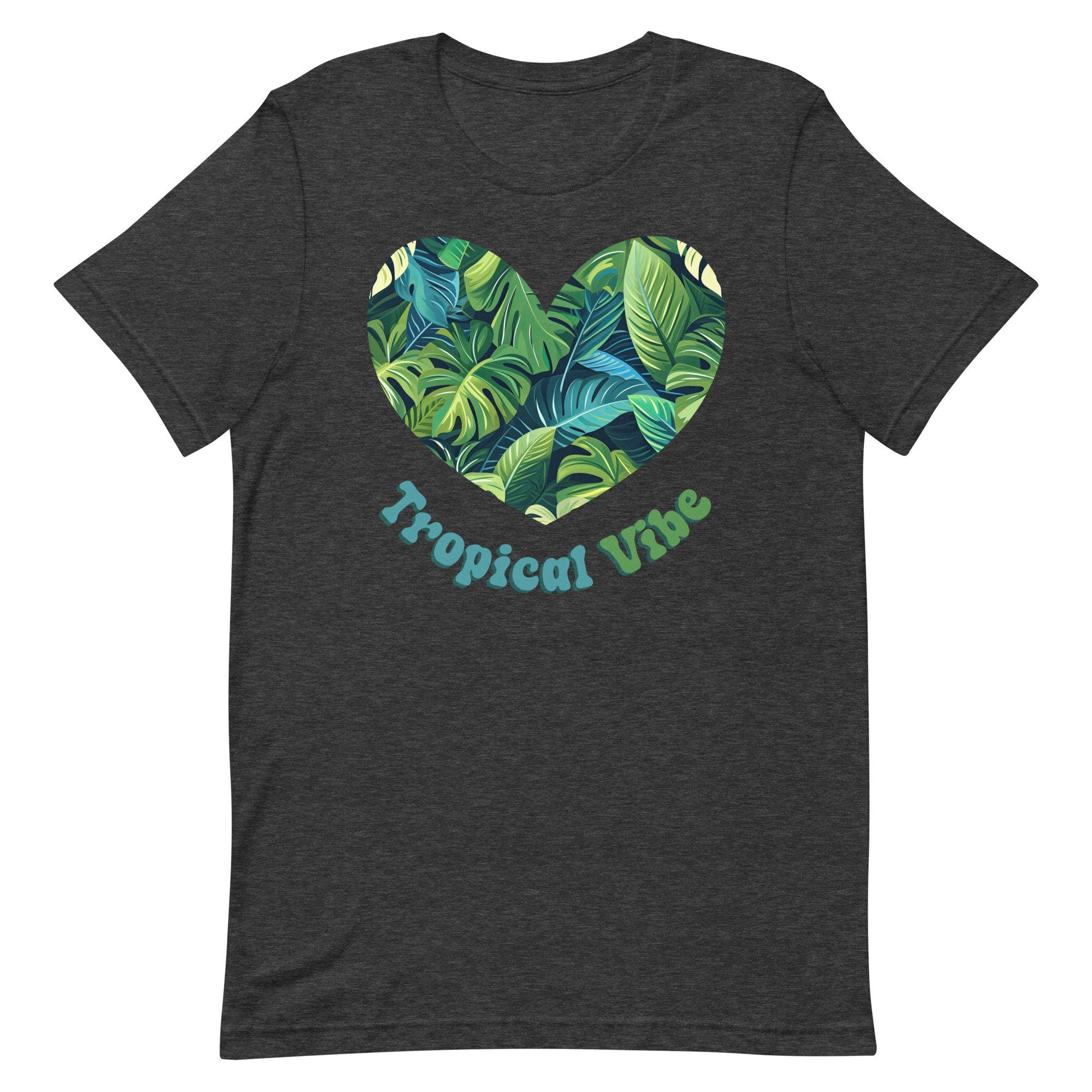 Tropical Leaves Heart T-Shirt: Hawaii Jungle Vibe Tee