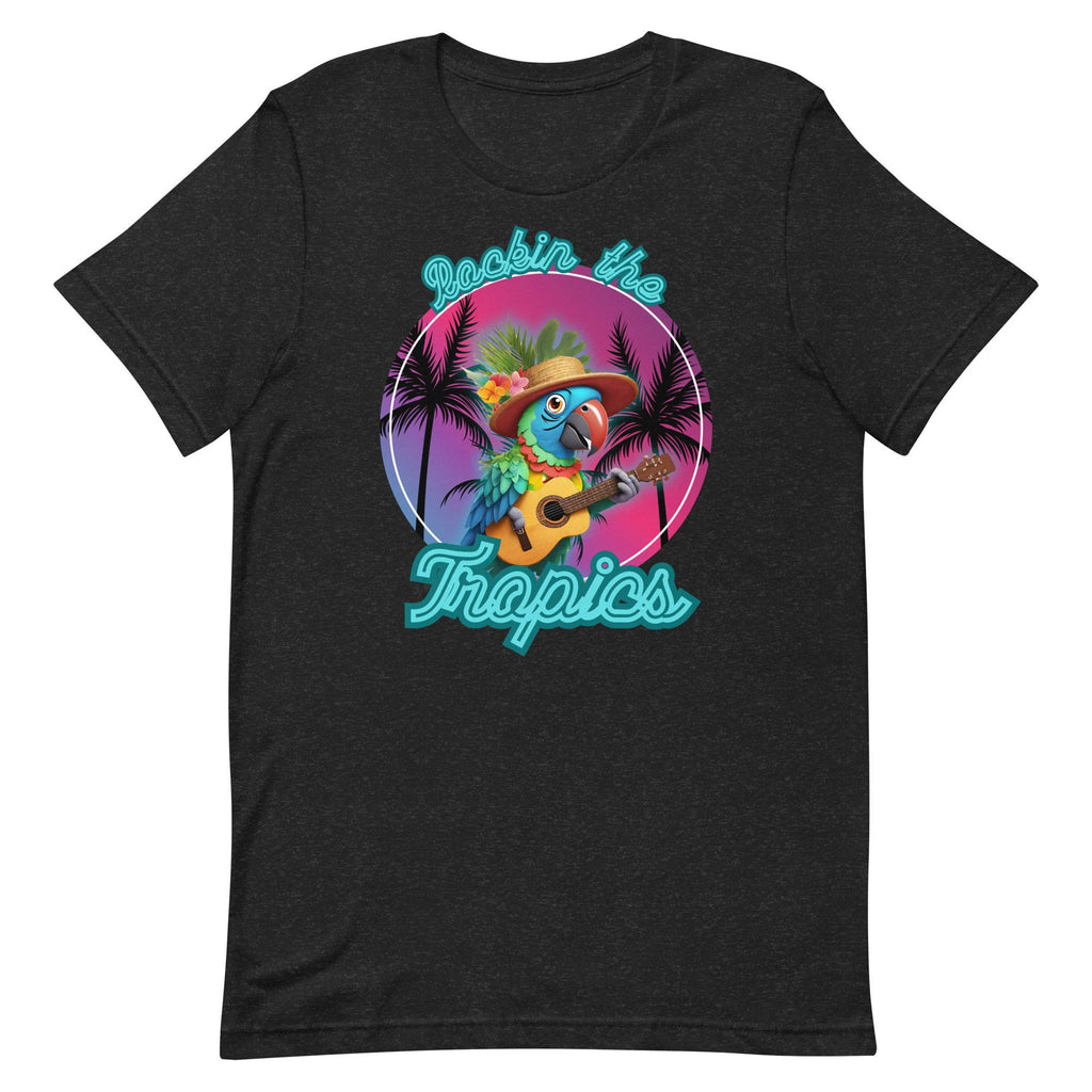 Funny Parrot T-Shirt: Tropical Guitarist Tee - Hawaii Gift