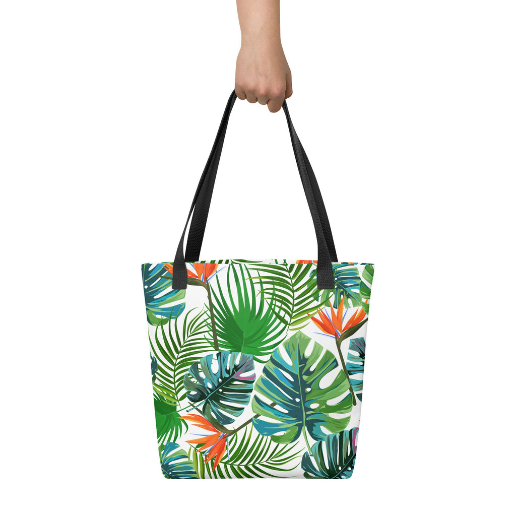 Tropical Tote bag, Hawaii Tote Bag, Green leaves tote bag, monstera leaves tote bag,