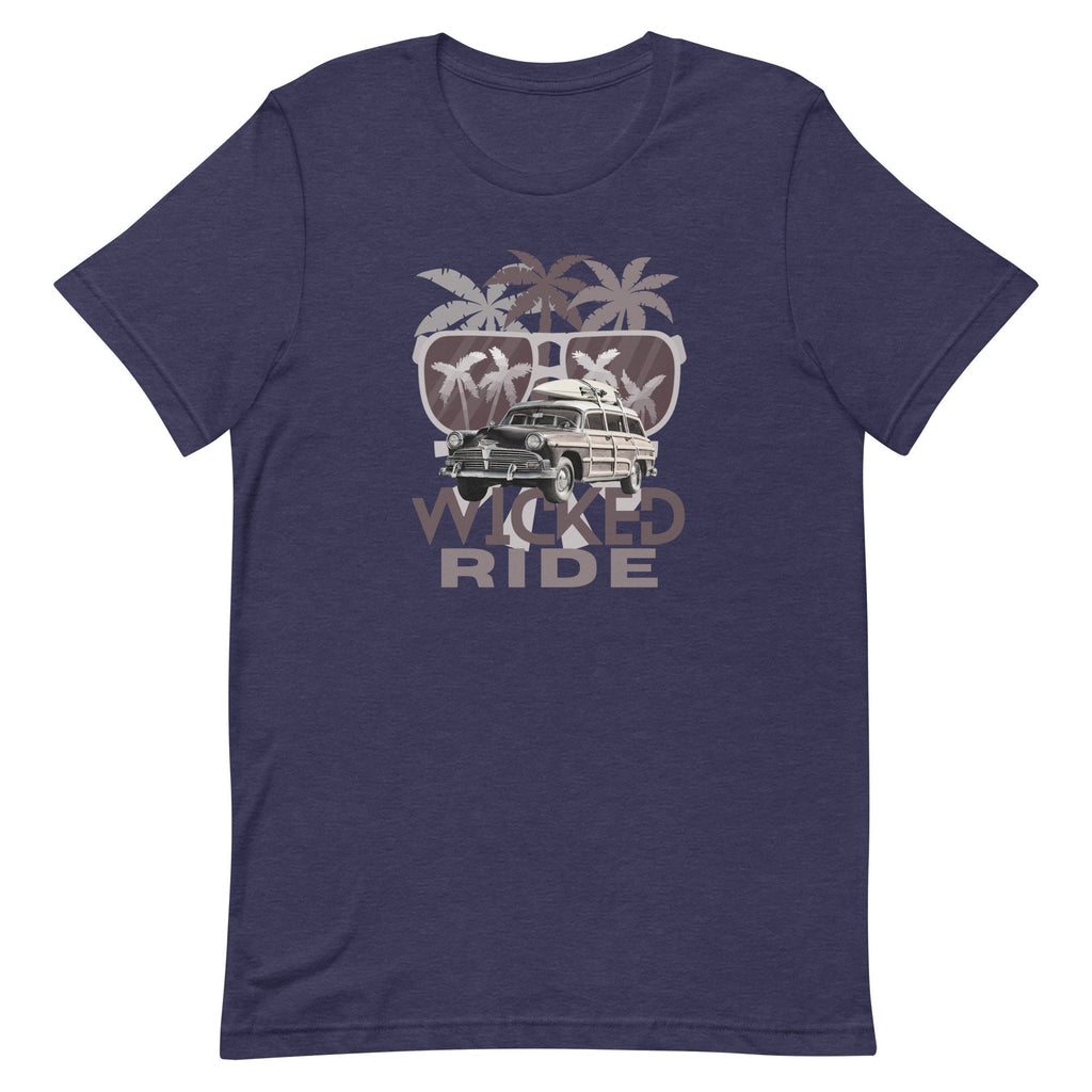 Retro Surf Wagon T-Shirt: Woody Car, Palm Tree. Beach shirt  Design
