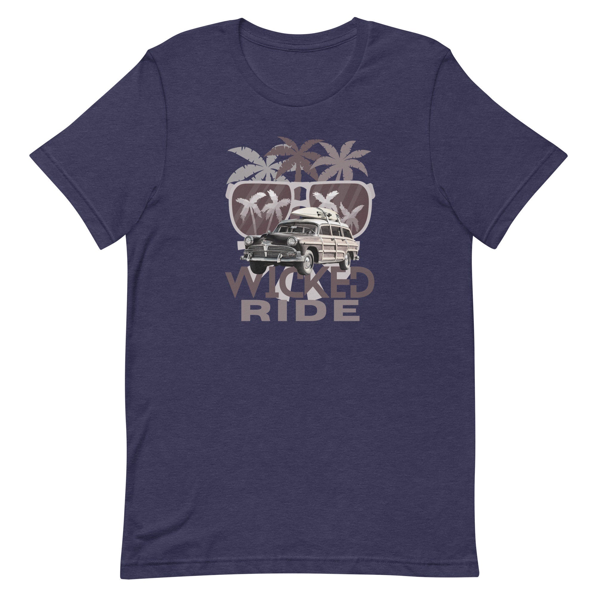 Retro Surf Wagon T-Shirt: Woody Car, Palm Tree. Beach shirt  Design