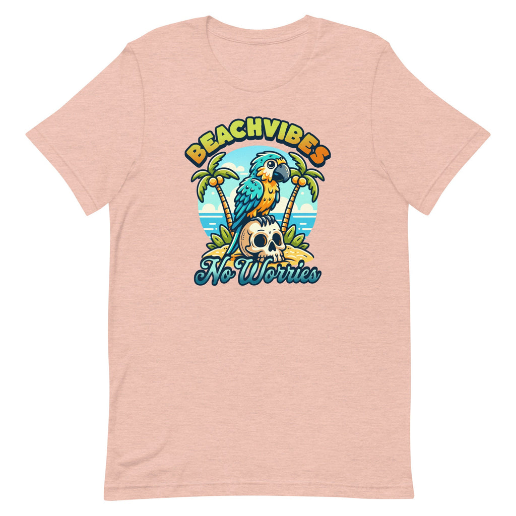 Beach Vibes T-Shirt: Parrot Skull Graphic Tee, Summer Vacation Shirt