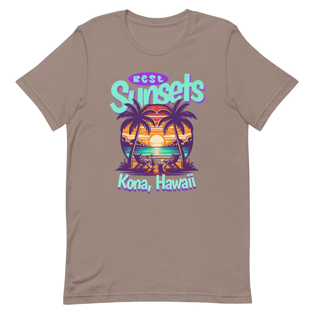 Kona Sunset Shirt: Hawaii Graphic Tee, Tropical Vacation Gift