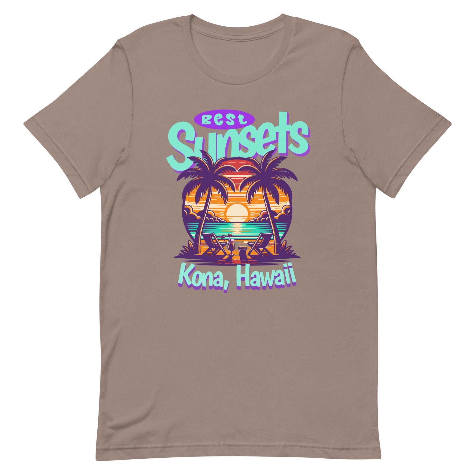 Kona Sunset Shirt: Hawaii Graphic Tee, Tropical Vacation Gift