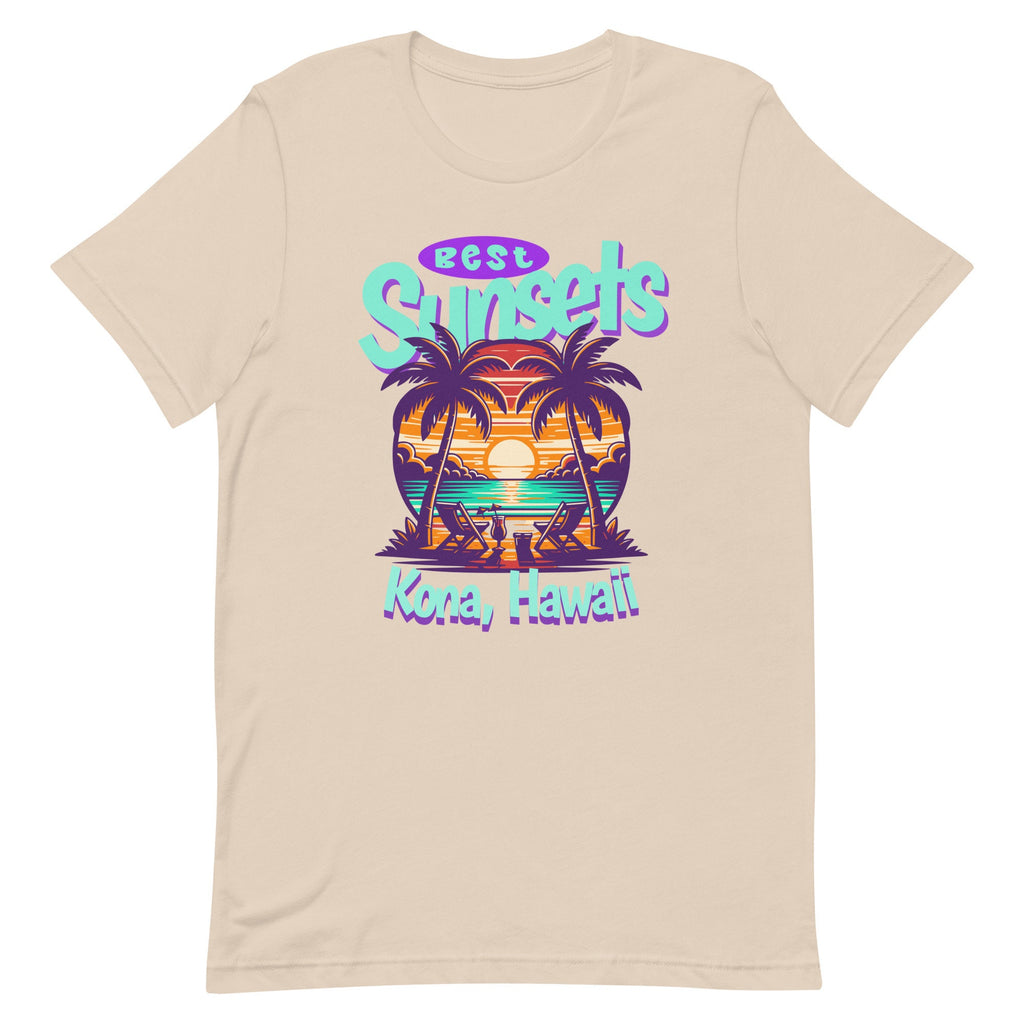 Kona Sunset Shirt: Hawaii Graphic Tee, Tropical Vacation Gift